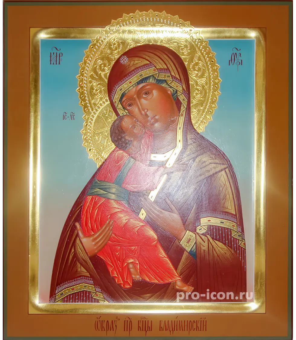 Владимирская палехская икона Богородицы Владимирская икона Богородицы