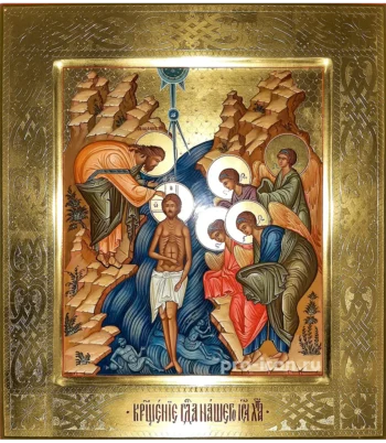 Палехская икона Крещения Господа