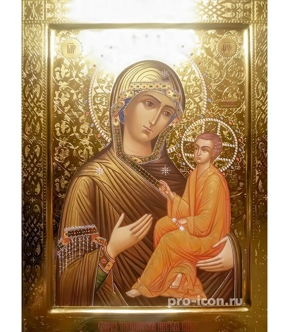 Палехская икона Тихвинской Богородицы