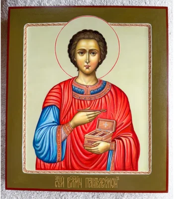 Палехская икона Целитель Пантелеймон