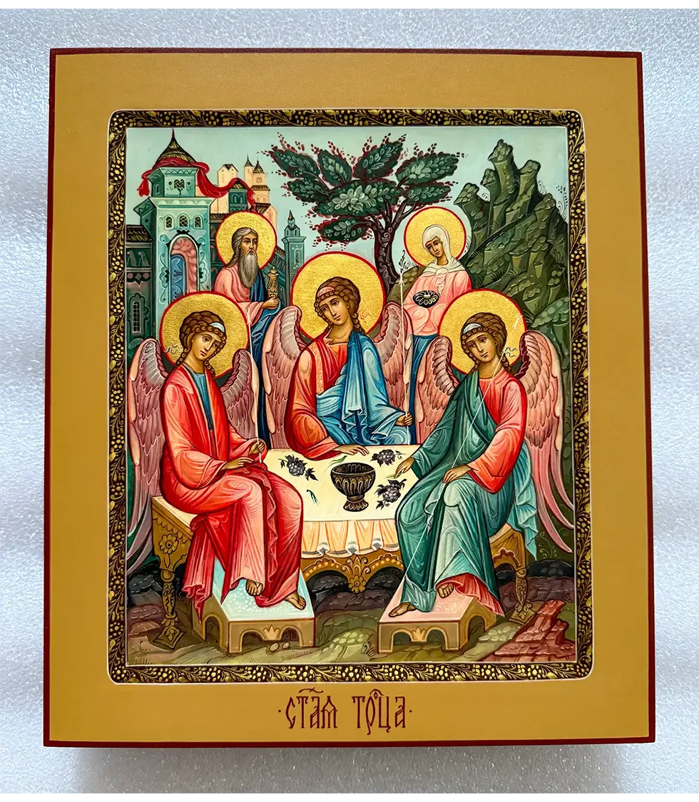 Святая Троица палехская икона