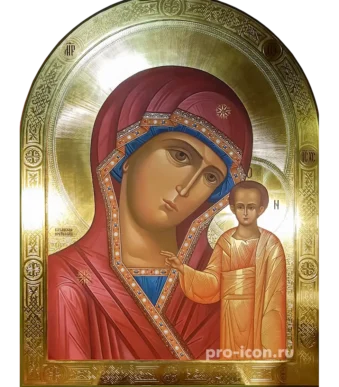 Икона палехская Казанской Божией Матери