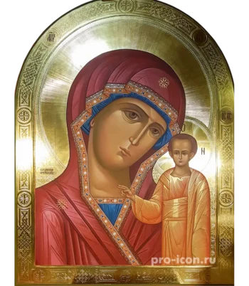 Икона палехская Казанской Божией Матери