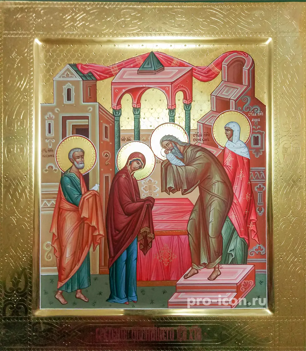 Палехская икона Сретение Господа Палехская икона Сретение Господа