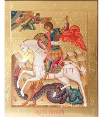 Икона палехская Чудо Георгия о Змие