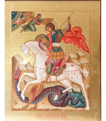 Икона палехская Чудо Георгия о Змие