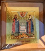 Палехская икона святых Петра и Февронии