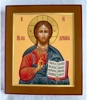Написанная палехская икона Господа Вседержителя