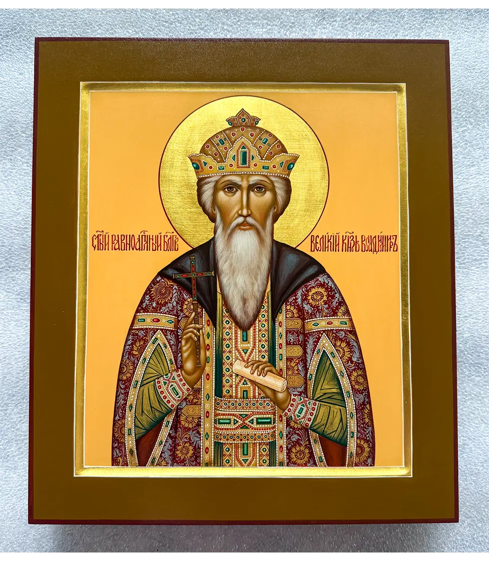 Написанная палехская икона князя Владимира