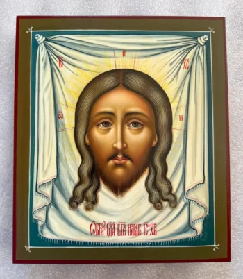 Написанная палехская икона Спаса Нерукотворного