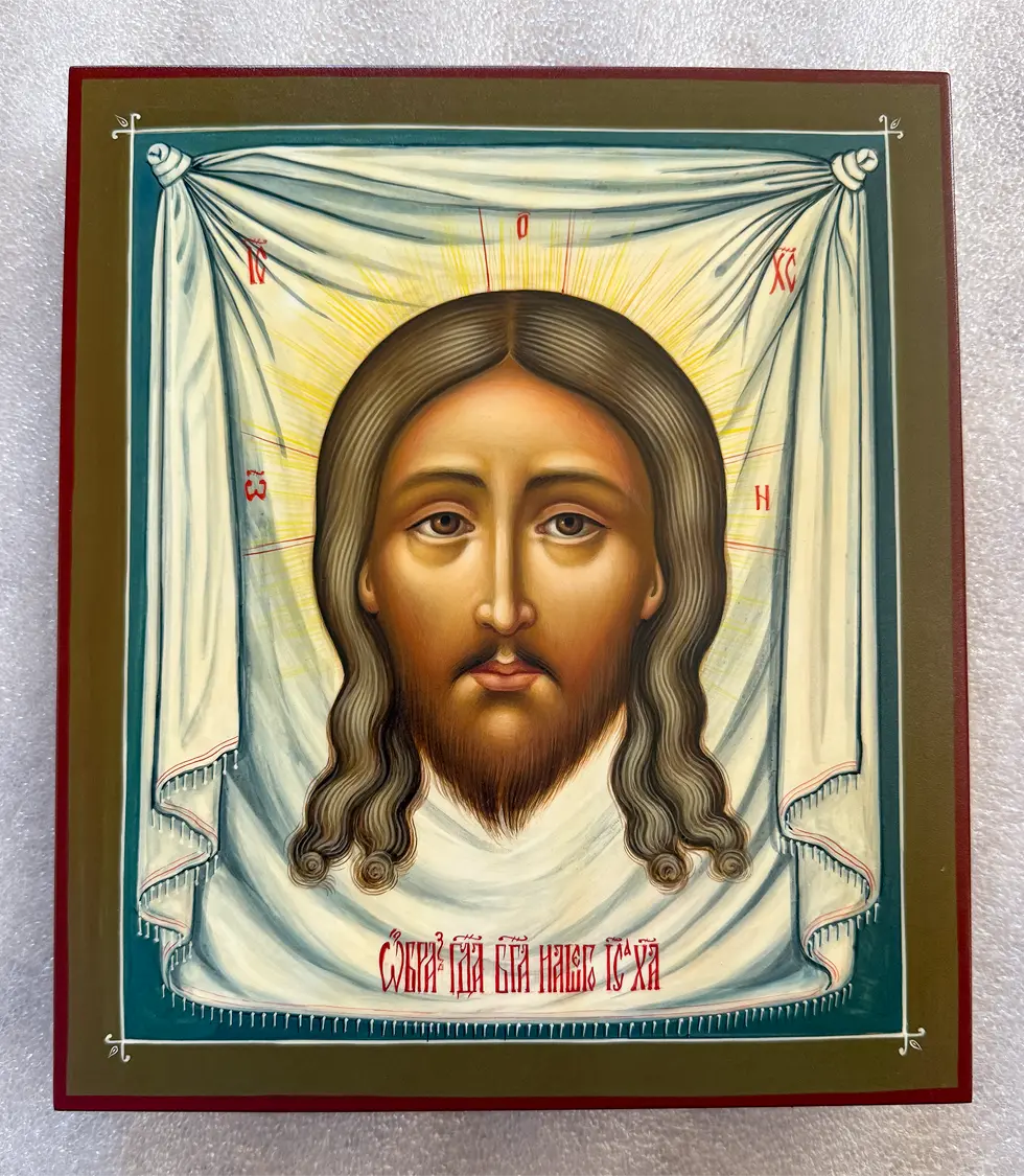 Написанная палехская икона Спаса Нерукотворного