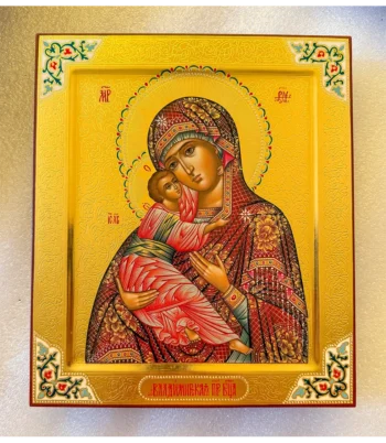 Написанная палехская икона Владимирской Богородицы